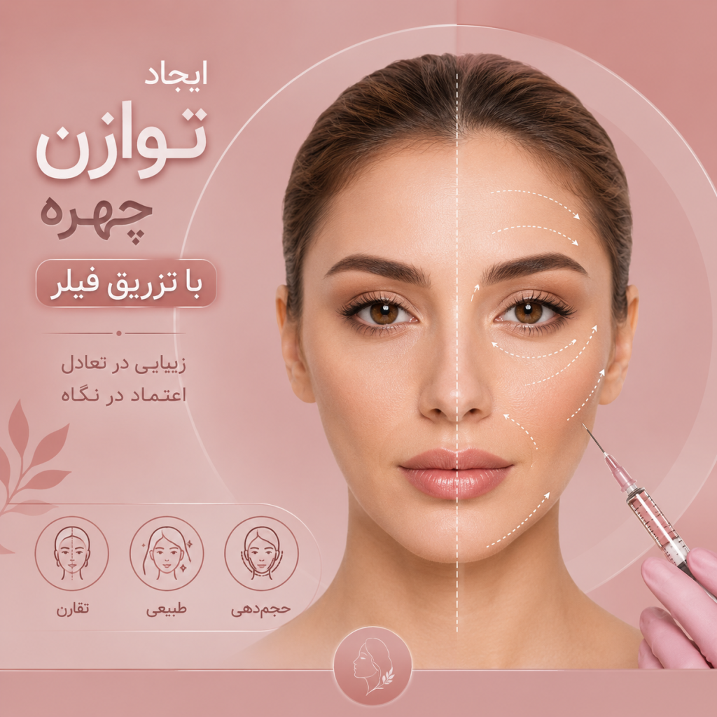 ایجاد توازن چهره با تزریق فیلر